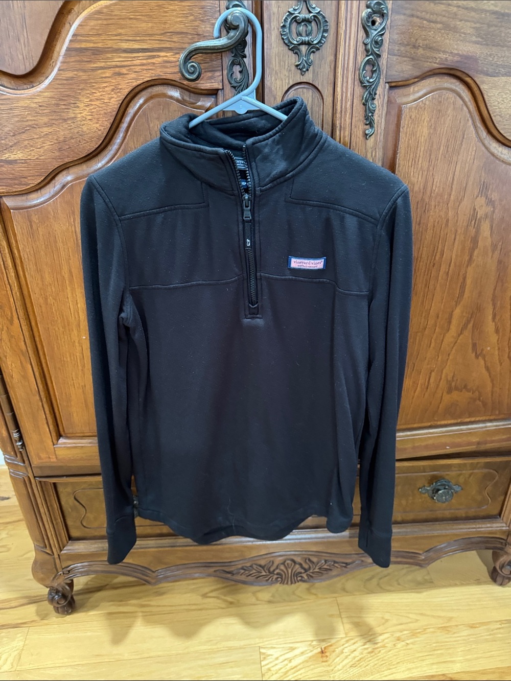 Vineyard Vines Black Quarter Zip Fleece Pullover